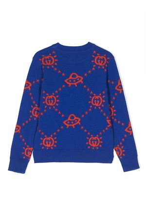 maglione in lana blu GUCCI KIDS | 748068XKDAC4661